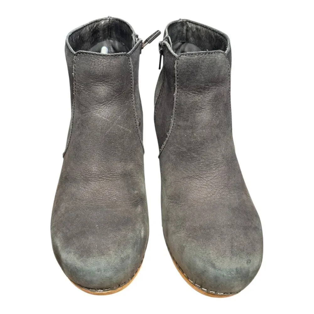 Dansko Maria Women 40/US 9 .5-10 Ankle Boot Black Milled Nubuck Suede Casual